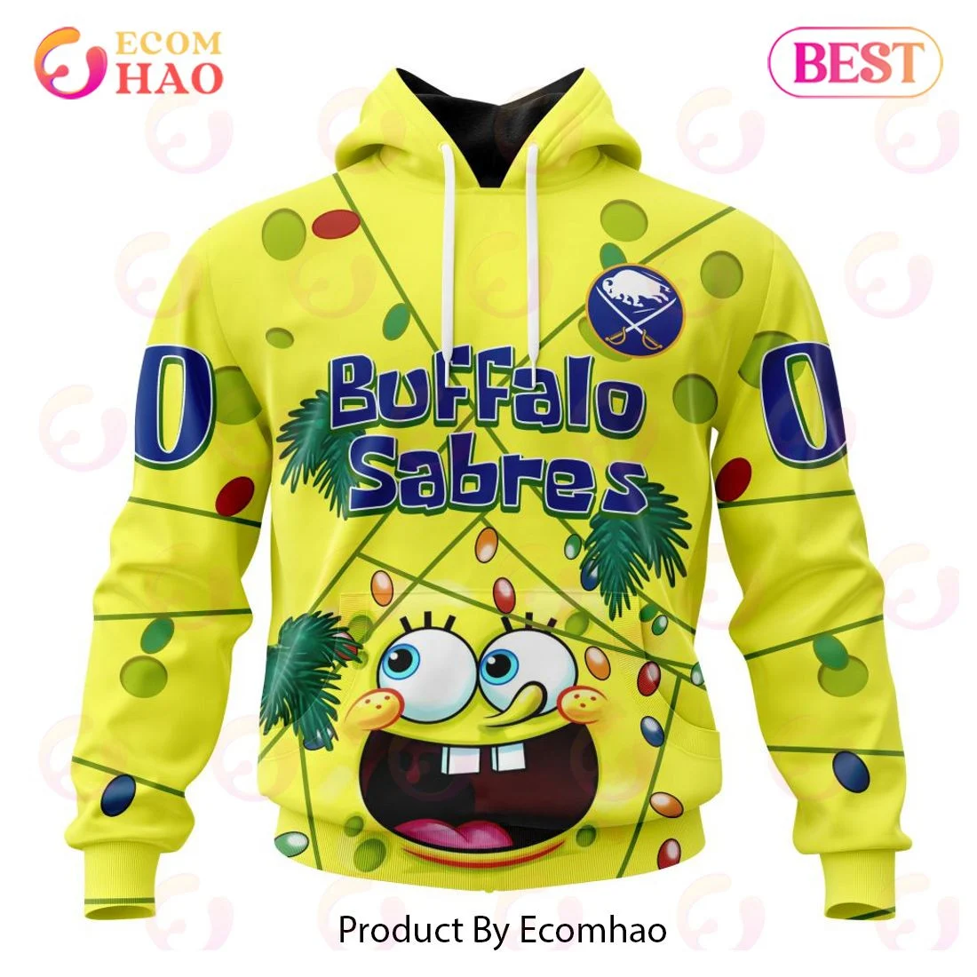 Buffalo Sabres Specialized With SpongeBob Concept 3D Hoodie, Zip Hoodie, Man - Women, Warm, Premium Quality HZ0501