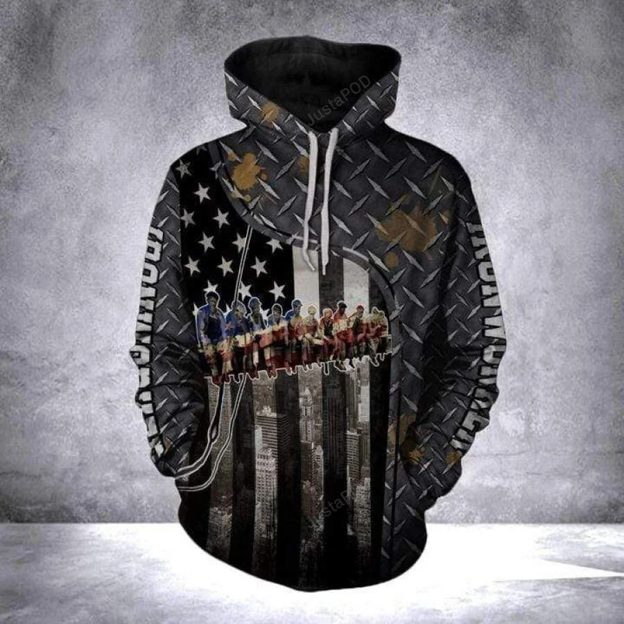 Grey Ironworker 3D All Print Hoodie, Zip- Up Hoodie HZ0501