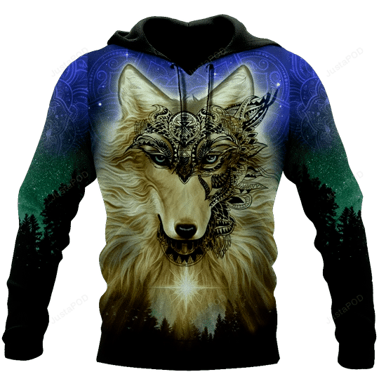 Native Wolf 3D All Over Printed Hoodie, Zip- Up Hoodie HZ0501