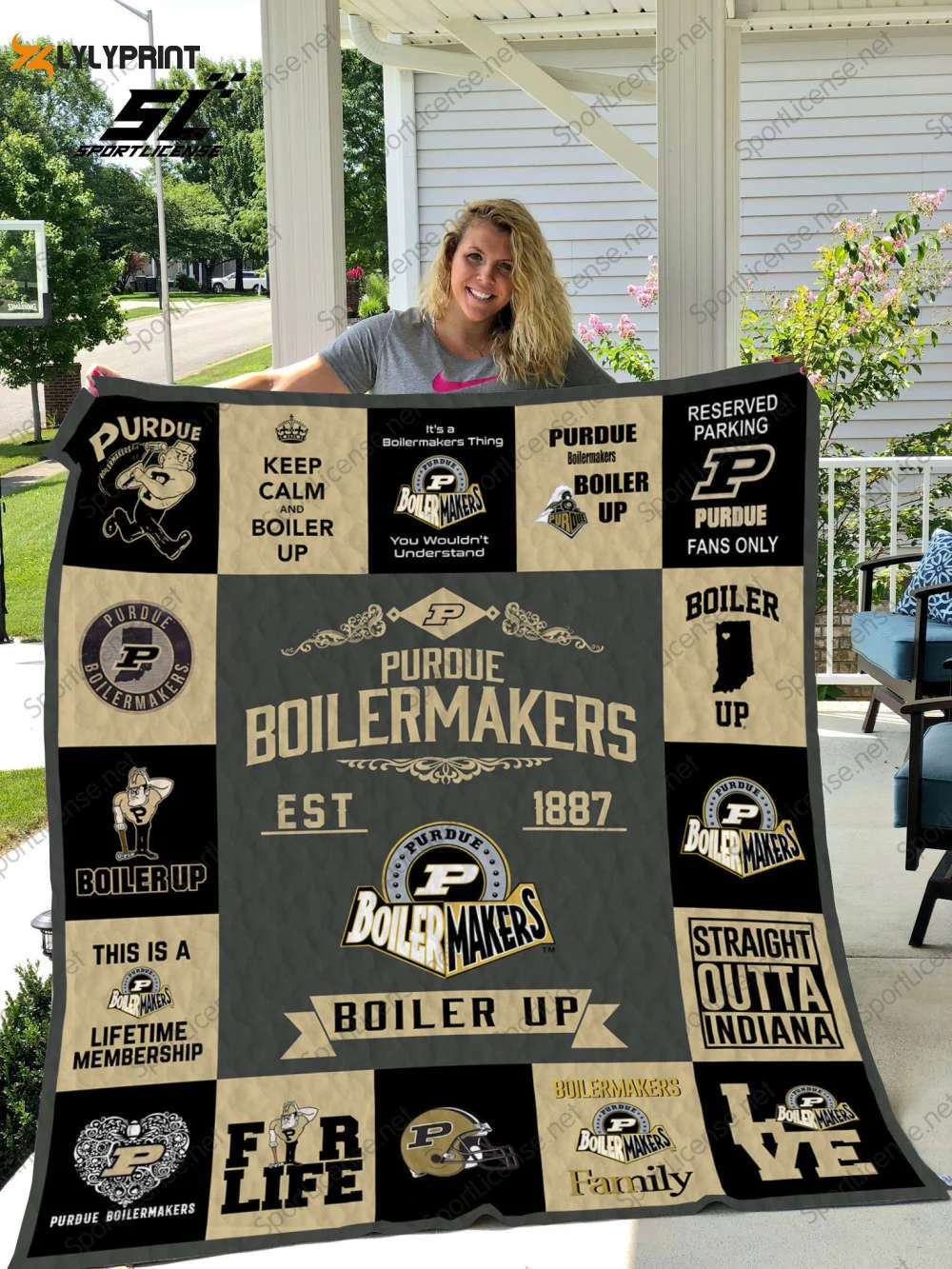 Purdue Boilermakers Quilt Blanket For Fans Home Decor Giftfd , Soft Quilt, King Size, All Season Cozy Quilt QB0901