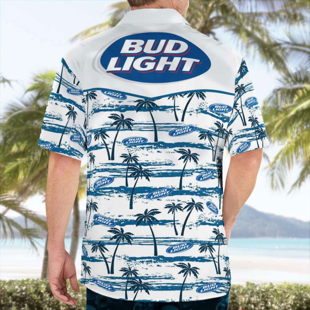 Sea Palm Trees Bud Light Hawaii Shirt Summer 2023 Hot HW0601