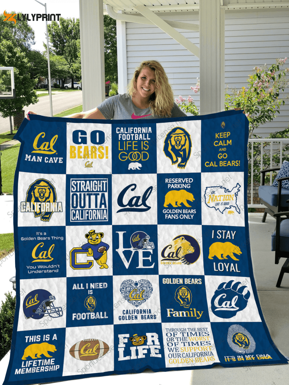 California Golden Bears 1 Quilt For Fans Home Decor Gift , Soft Quilt, King Size, All Season Cozy Quilt QB0901