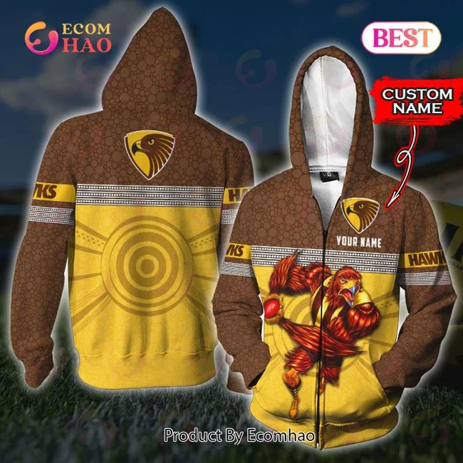 AFL Hawthorn Hawks Custom Name 3D Shirt, Zip Hoodie, Man – Women, Warm, Premium Quality HZ0501