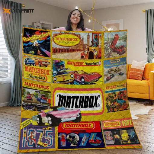 Matchbox Quilt Blanket For Fans Home Decor Gift , Soft Quilt, King Size, All Season Cozy Quilt QB0901