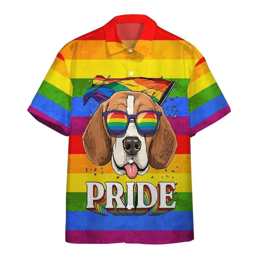 3D Im Proud And So Is My Beagle Custom Cosplay Short Sleeve Shirts Hawaiian Shirt HW0601
