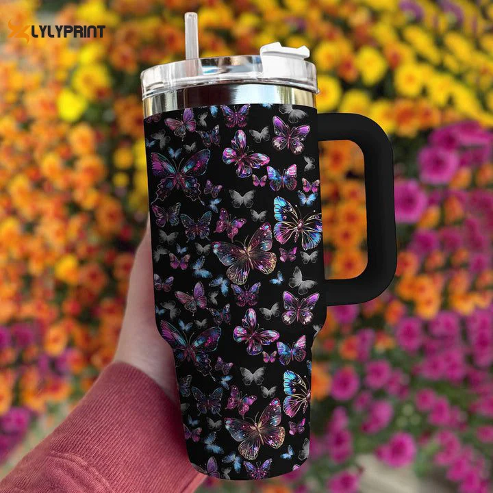 Butterfly Shineful Stanley Tumbler 40oz Mysterious 0501TB40
