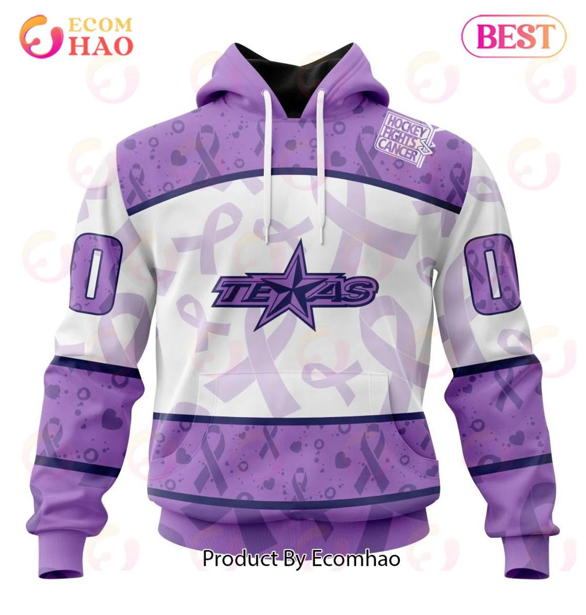 AHL Texas Stars Special Lavender Fight Cancer 3D Hoodie, Zip Hoodie, Man - Women, Warm, Premium Quality HZ0501