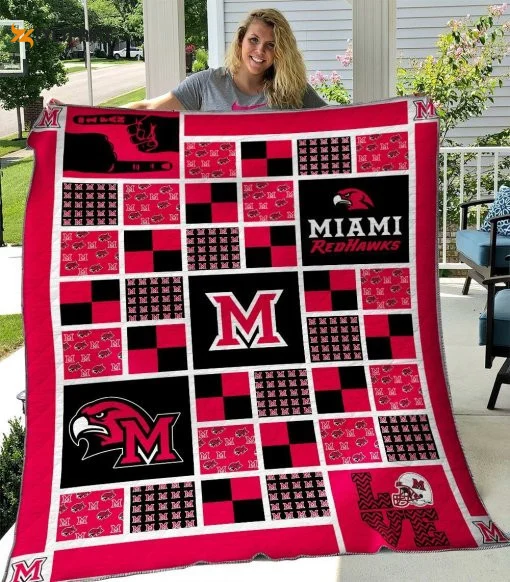 Ncaa Miami (Oh) Redhawks 3D Customized Personalized 3D Customized Quilt Blanket , Soft Quilt, King Size, All Season Cozy Quilt QB0901