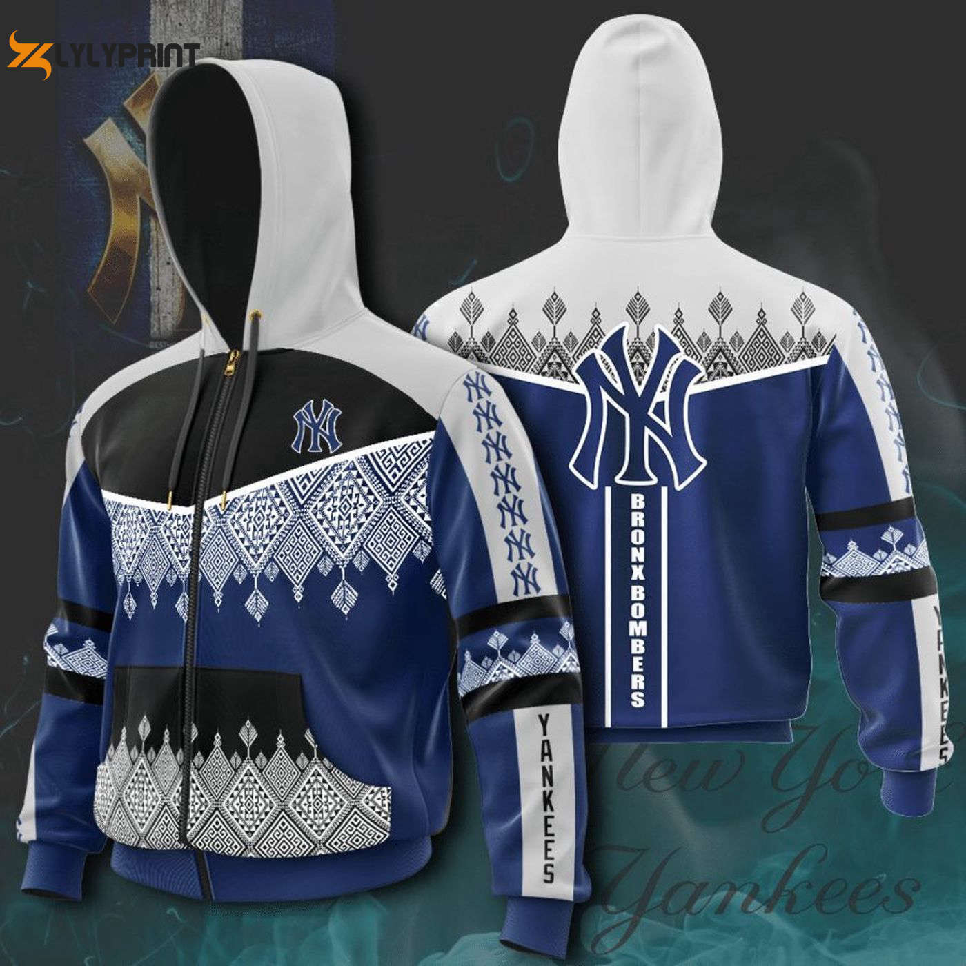 New York Yankees Bronx Bombers Hoodie & AOP Shirt Black Blue Pullover & Zip Up – Stay Stylish with Official Merch HZ0501