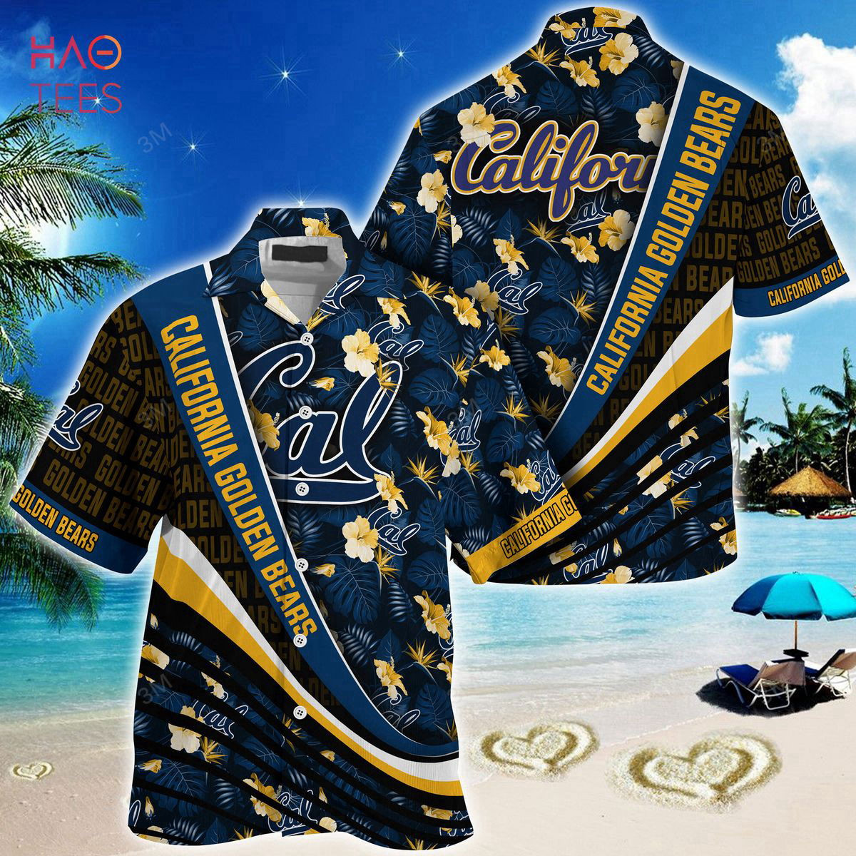 California Golden Bears Summer Hawaiian Shirt Tropical Flower Pattern Summer 2023 HW0601