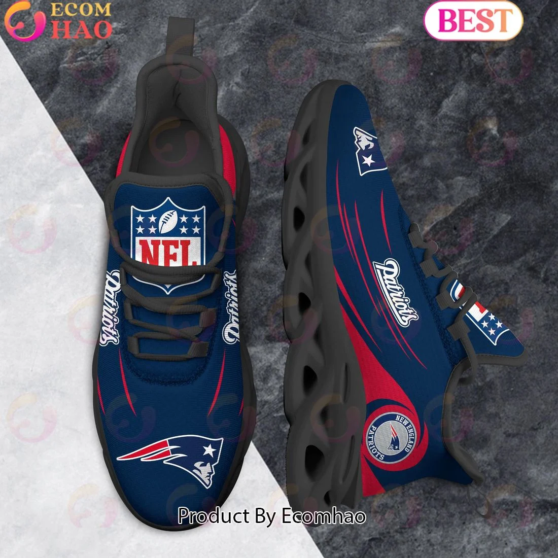 New England Patriots Clunky Sneakers Max Soul Shoes  Unisex sneakers MS0601
