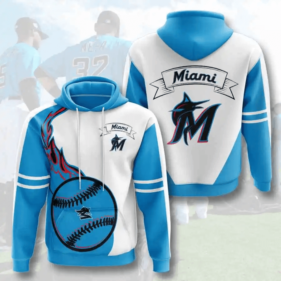 Miami Marlins USA Sport All Over Print Hoodie – 3D AOP Shirt for Sports Baseball HZ0501