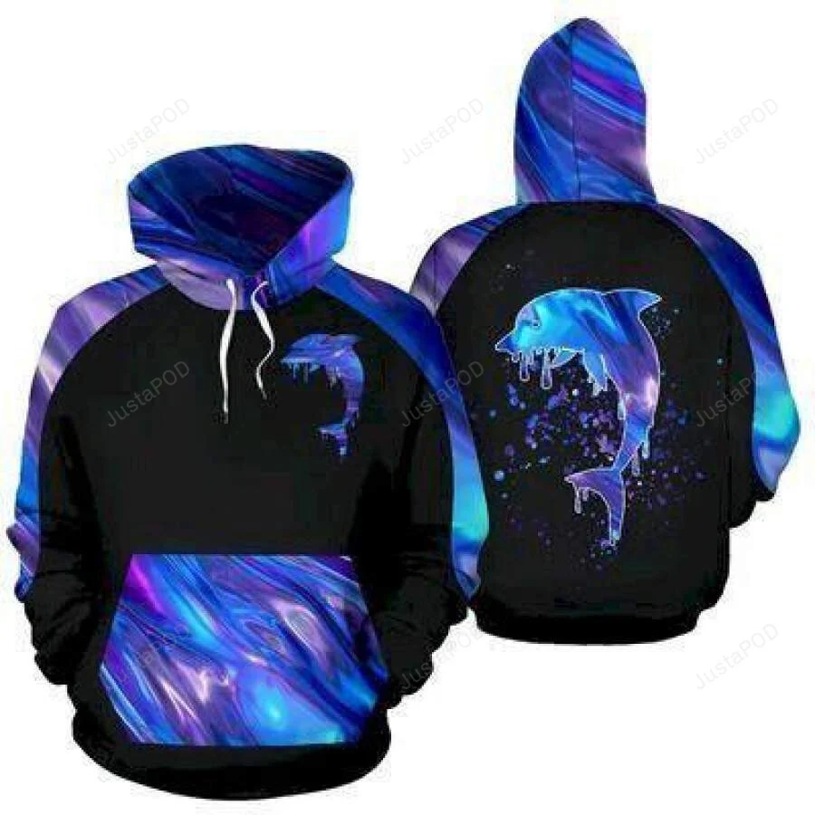 Dolphin Holographic 3D All Print Hoodie, Zip- Up Hoodie HZ0501