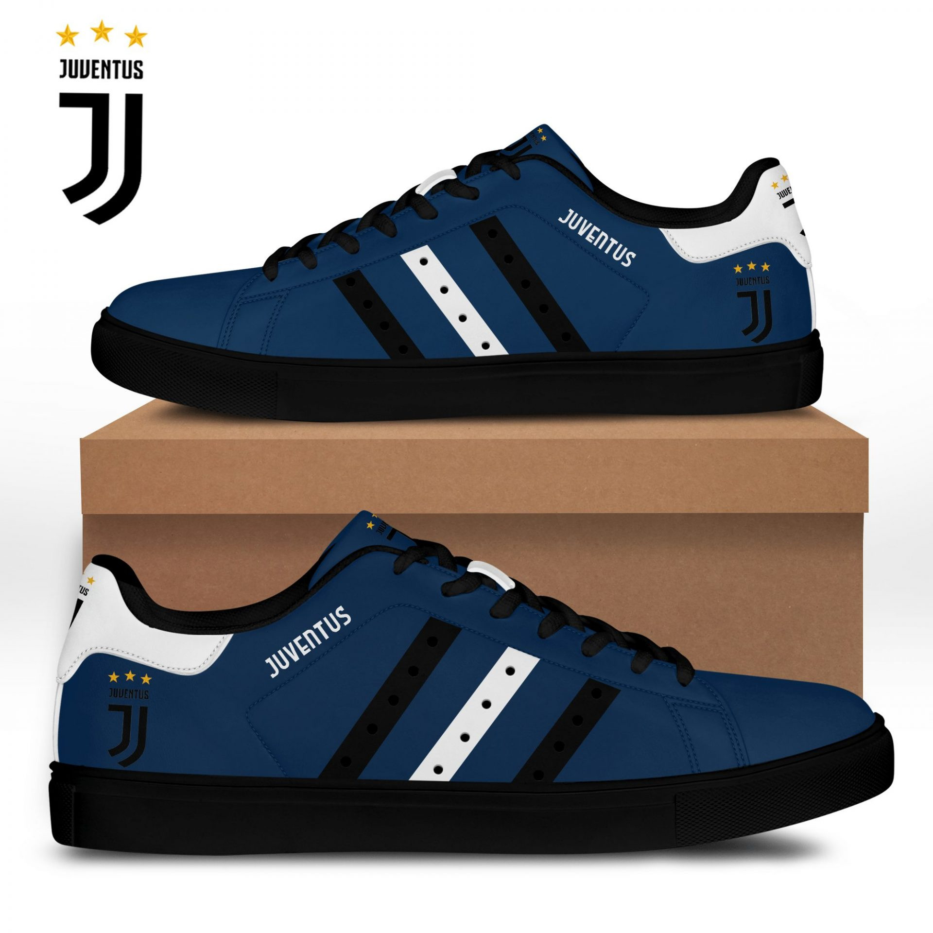 Juventus FC Blue Special Stan Smith Shoes Unisex, Trendy Style Sneakers ST0801