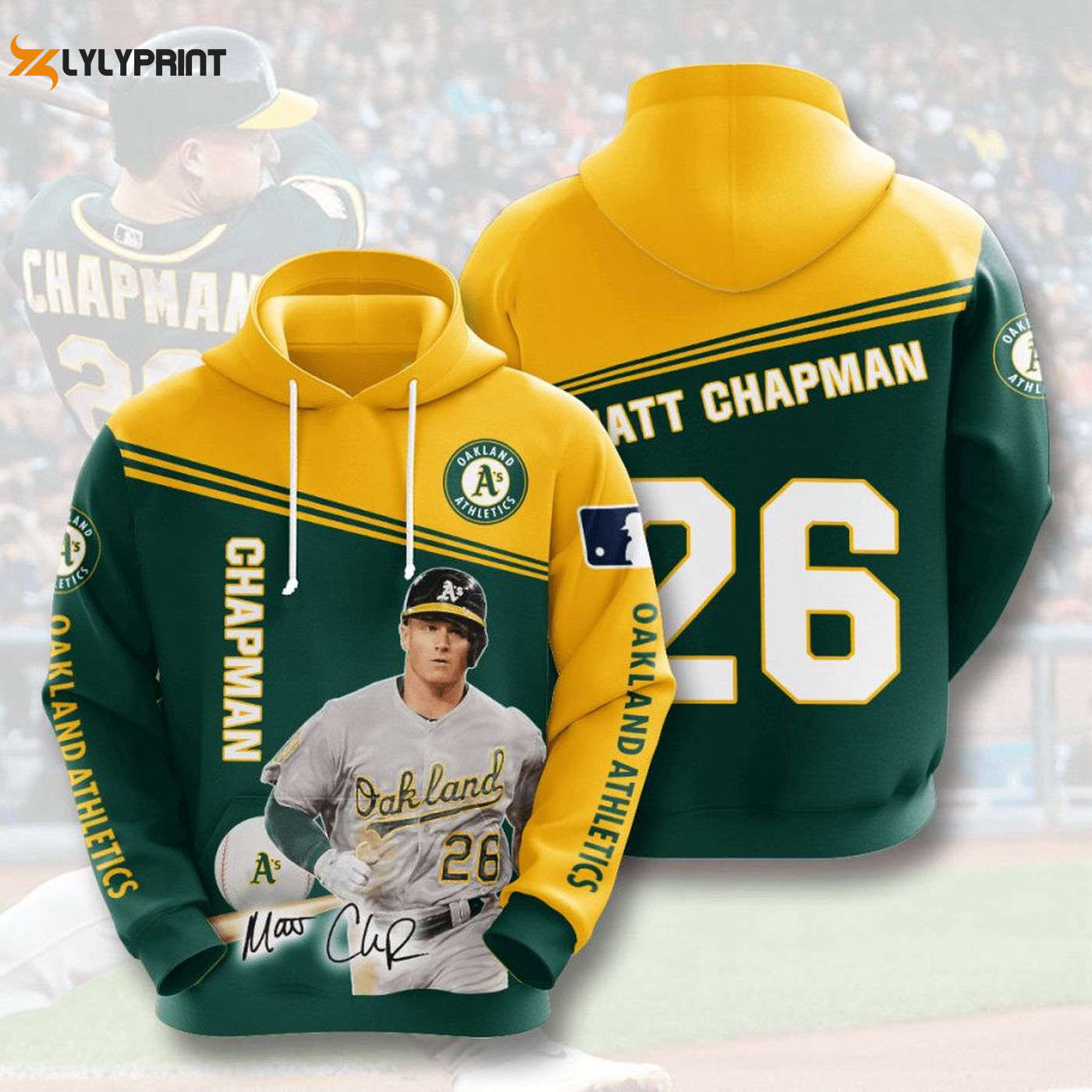 Oakland Athletics Matt Chapman Pullover Hoodie AOP Shirt – Official Gear HZ0501