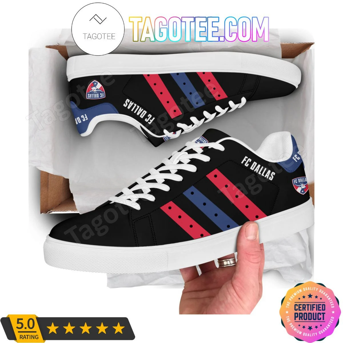 Custom MLS FC Dallas Black Style Stan Smith Shoes, Trendy Style Sneakers ST0801