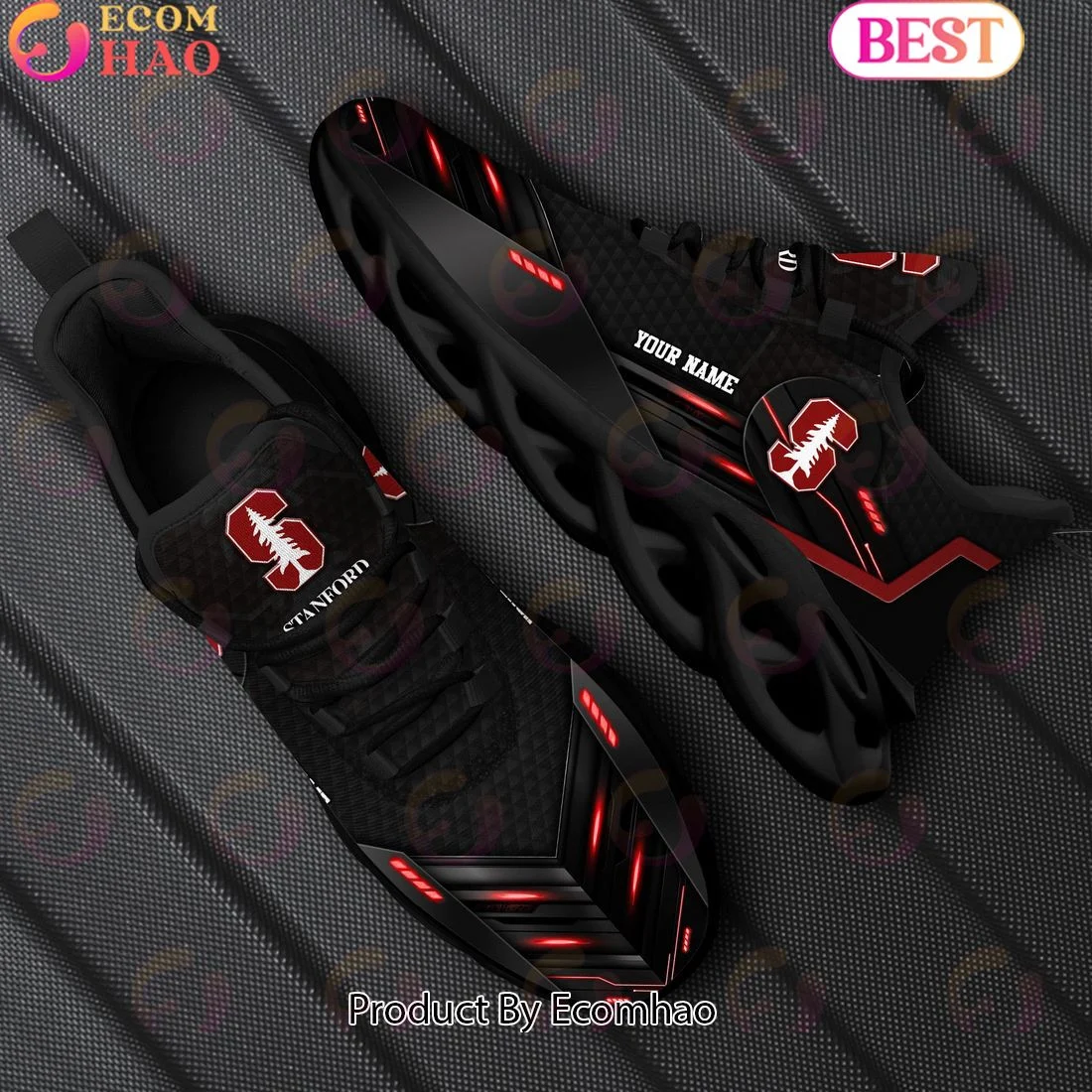 Stanford Cardinal Team Black Clunky Max Soul Shoes Sneakers Custom Your Name  Unisex sneakers MS0601