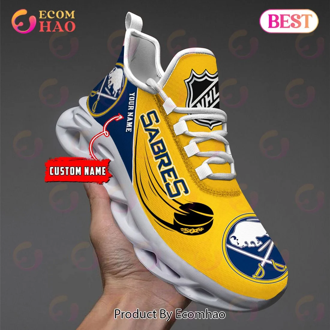 Custom Name Buffalo Sabres Max Soul Shoes, Sneakers  Unisex sneakers MS0601