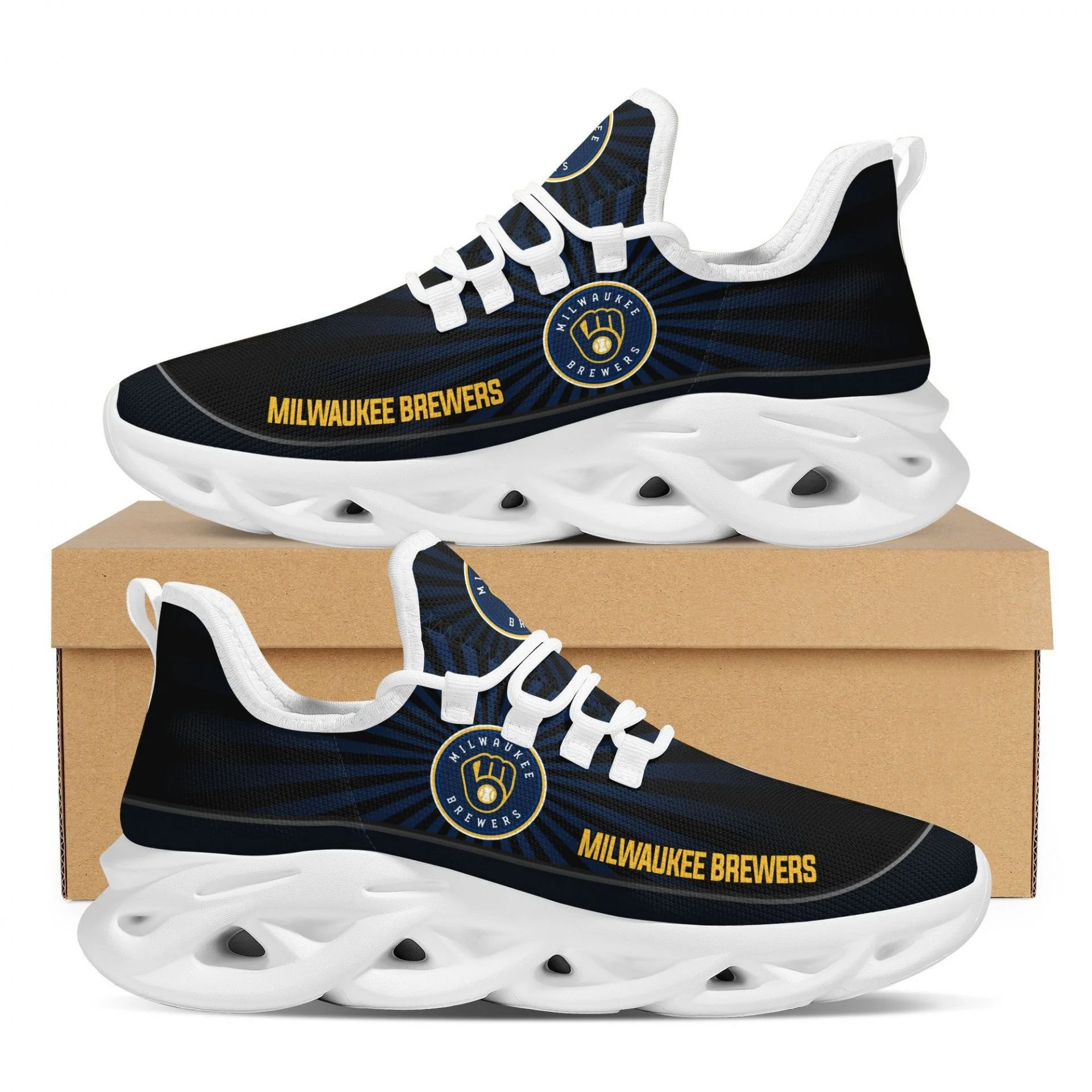 Custom MLB Milwaukee Brewers Max Soul Shoes V3 Men Women MS0601