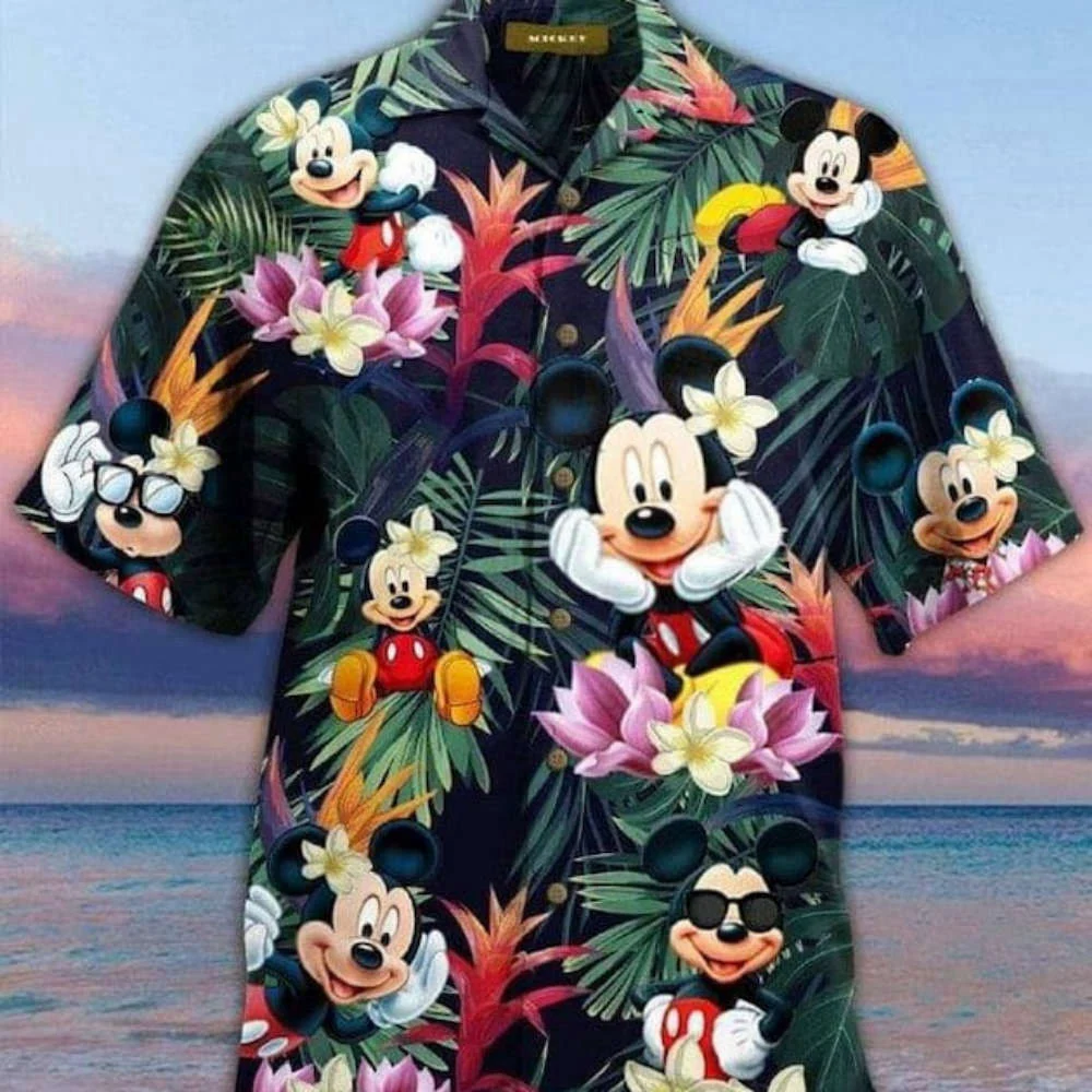 Mickey Mouse Hawaiian Shirt, Mickey Tropical Shirt, Mickey Hibiscus Beach Shirt HW0601