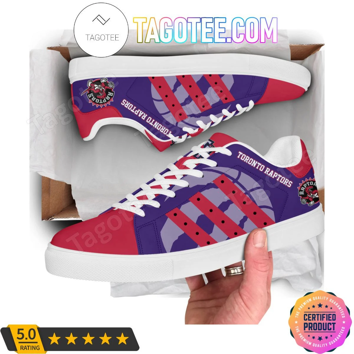 NBA Toronto Raptors Purple Red Stan Smith Shoes , Trendy Style Sneakers ST0801