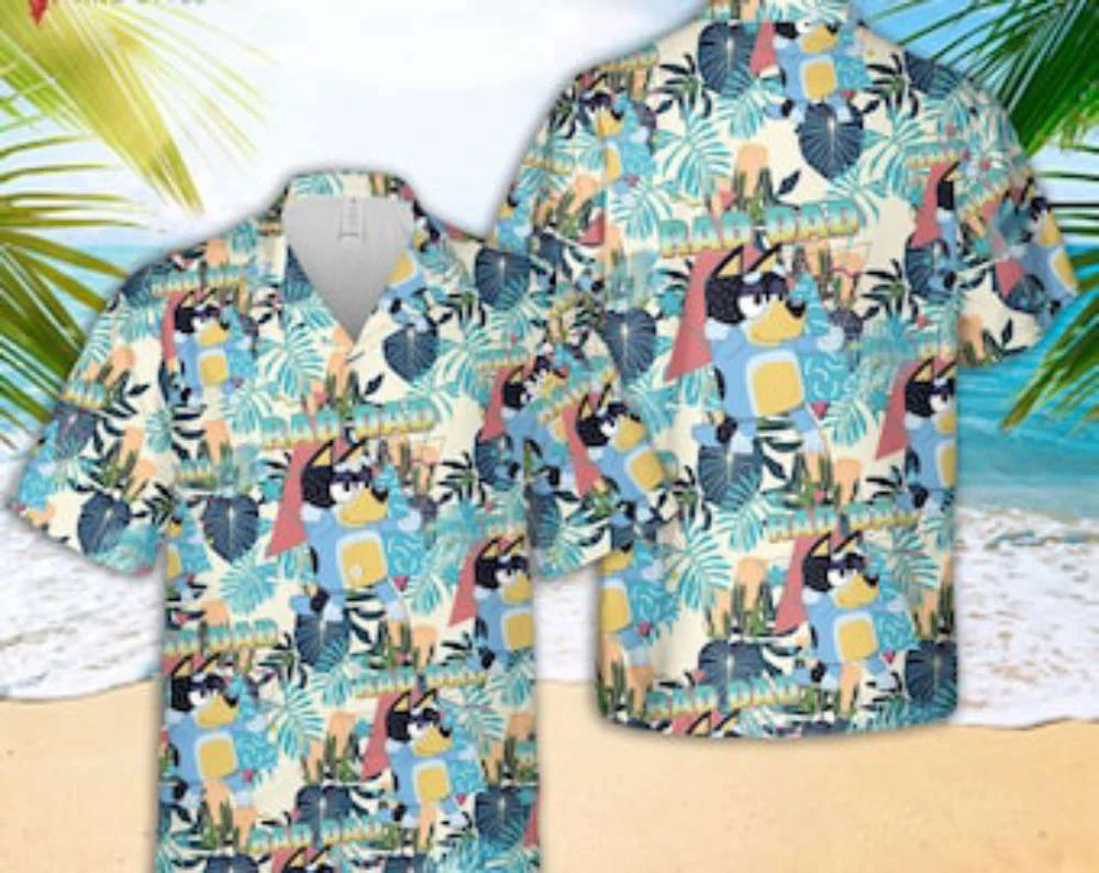 Father Day Bluey Sandcastles And Crabs Beach Printed Hawaiian Shirt ST023 HW0601