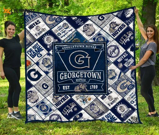 Georgetown Hoyas 2 Quilt Blanket For Fans Home Decor Gift , Soft Quilt, King Size, All Season Cozy Quilt QB0901