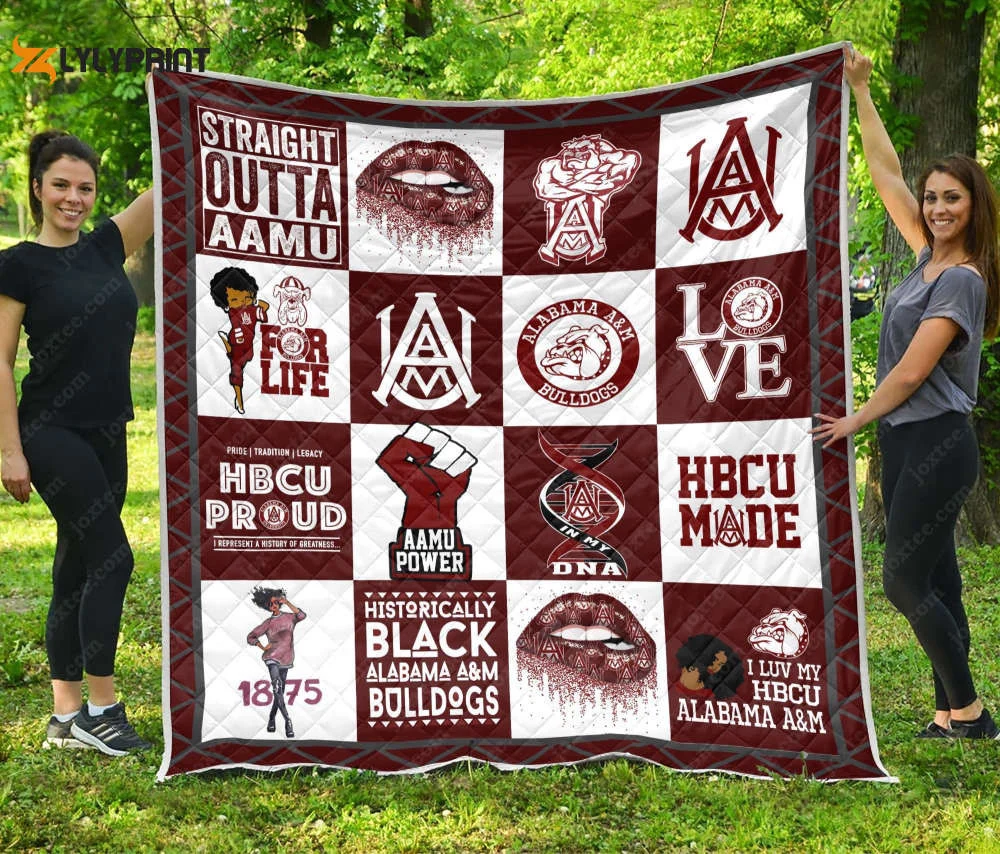 Alabama A&M Bulldogs Quilt Blanket Home Decor Gift , Soft Quilt, King Size, All Season Cozy Quilt QB0901