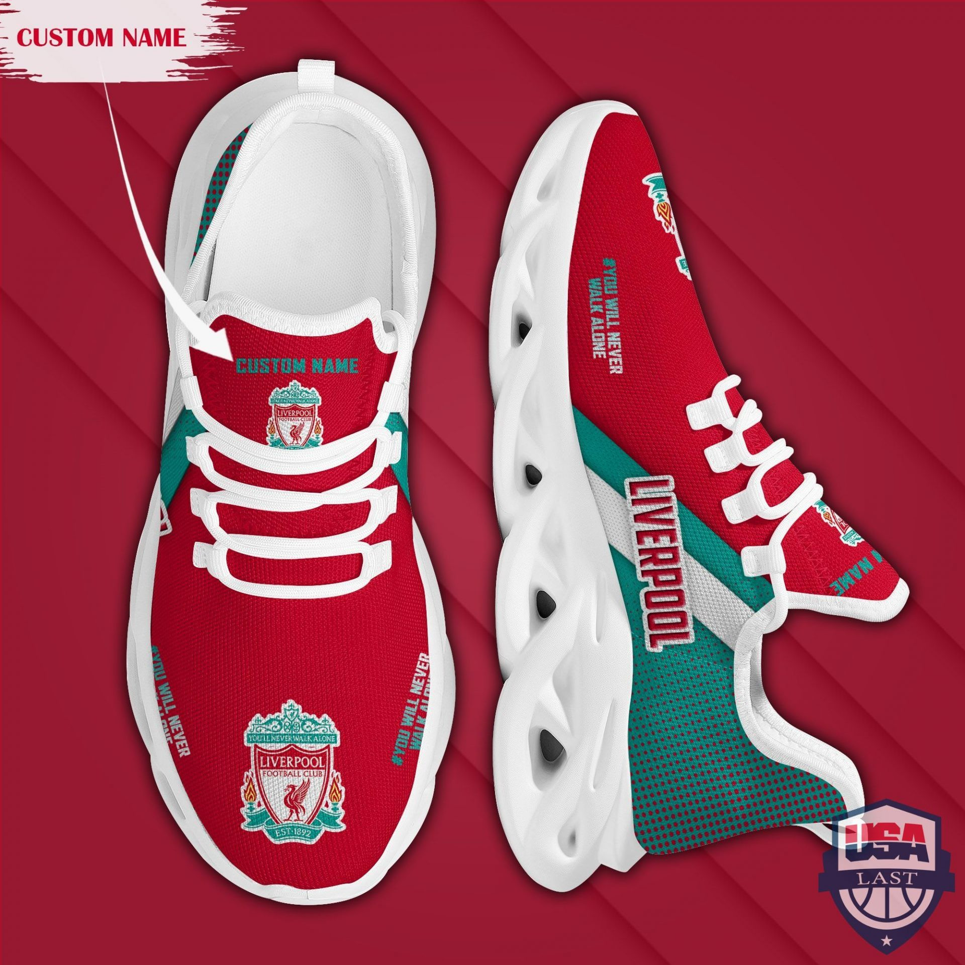 Liverpool FC Custom Name Max Soul Shoes for Ladies Men MS0601