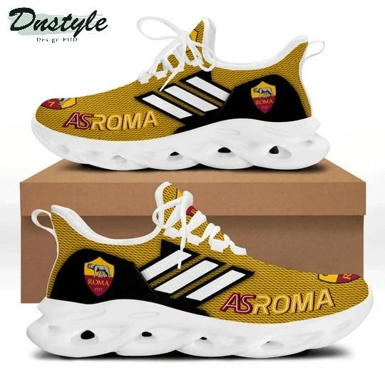Custom AS Roma Yellow White Stripe Max Soul Shoes Men Women MS0601