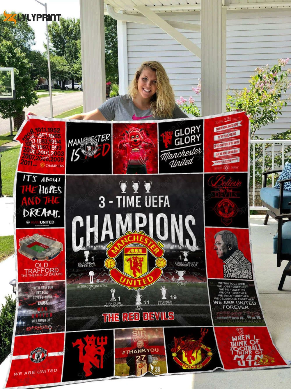 Manchester United Quilt Blanket For Fans Home Decor Gift , Soft Quilt, King Size, All Season Cozy Quilt QB0901