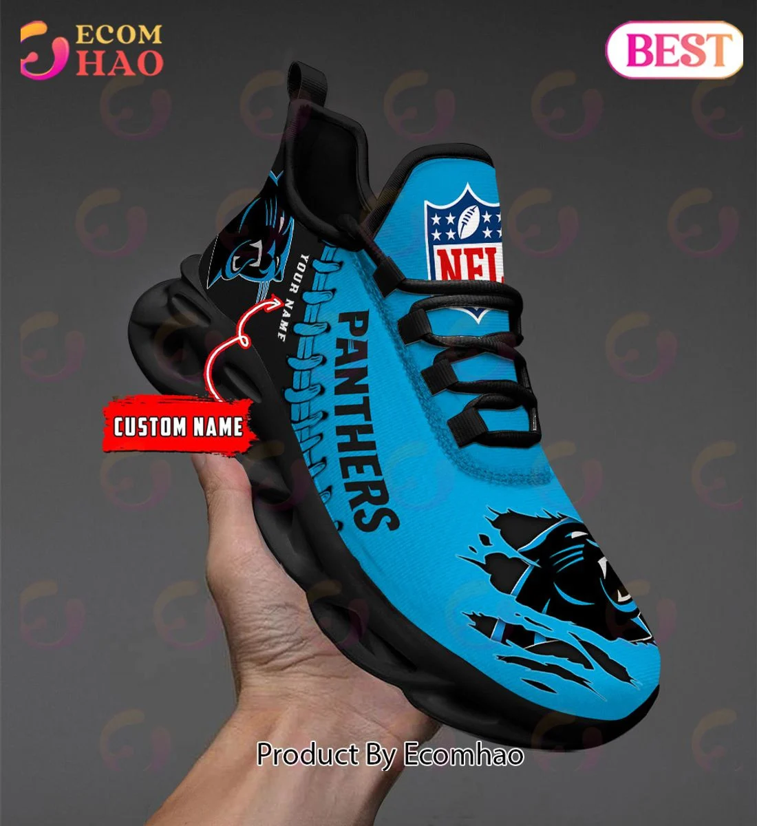 Carolina Panthers Max Soul Shoes Custom Name  Unisex sneakers MS0601