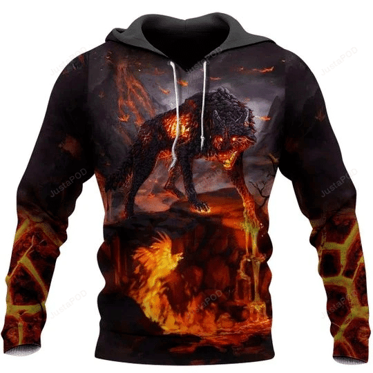 Wolf Orange 3D All Over Print Hoodie, Zip-up Hoodie HZ0501