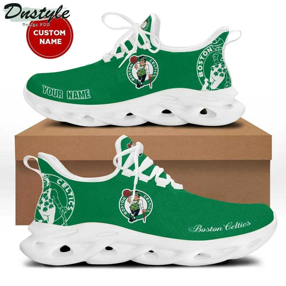 Custom NBA Boston Celtics Custom Name Green Max Soul Shoes Unisex Women Men MS0601