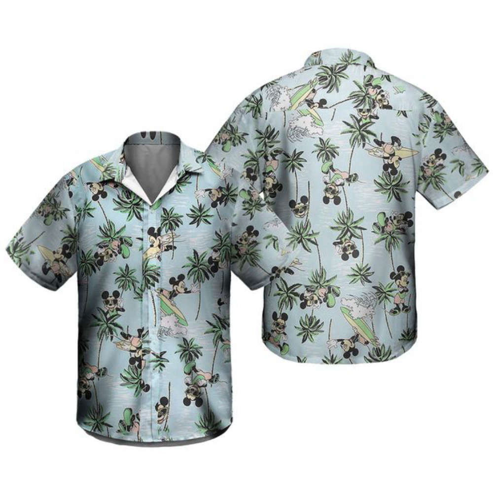 Disney Boys' Button Down Hawaiian Shirt: Mickey Mouse, Lilo and Stitch HW0601