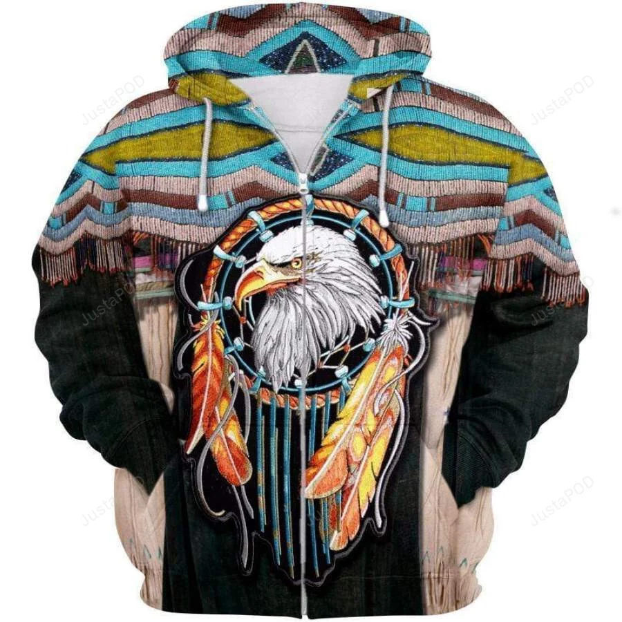 Native Dreamcatcher Eagle 3D All Print Hoodie, Zip- Up Hoodie HZ0501