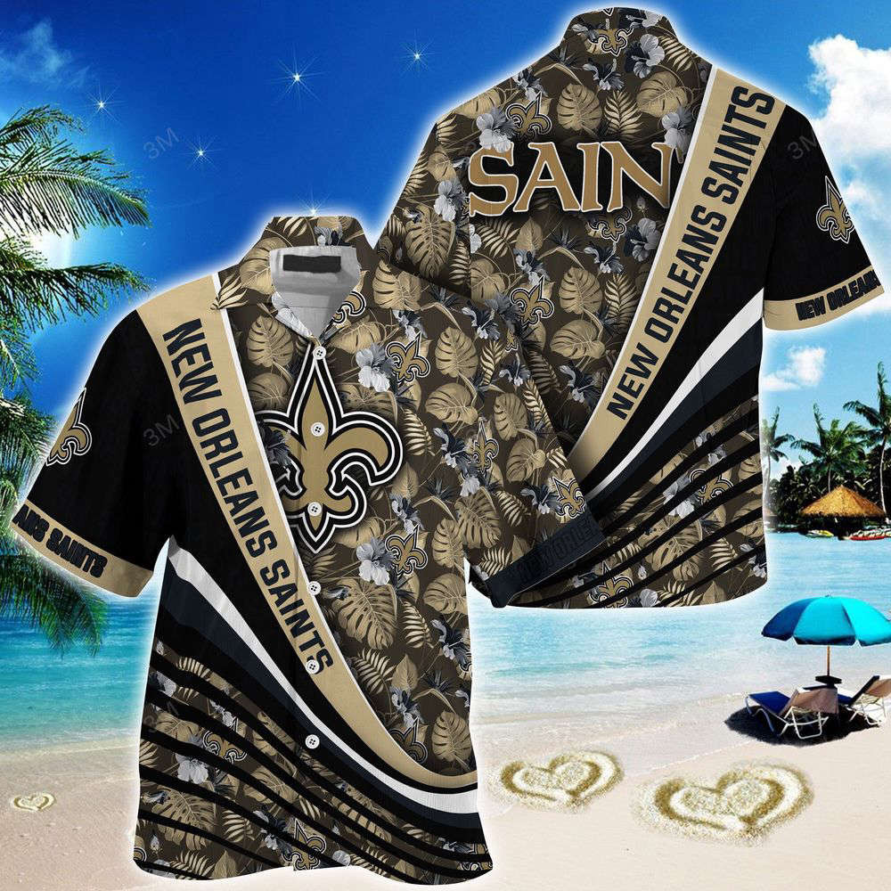 New Orleans Saints NFL-Summer Hawaii Shirt With Tropical Flower Pattern For Fans HW0601