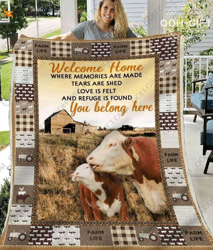 Cow Happy Life 3D Customized Quilt , Soft Quilt, King Size, All Season Cozy Quilt QB0901