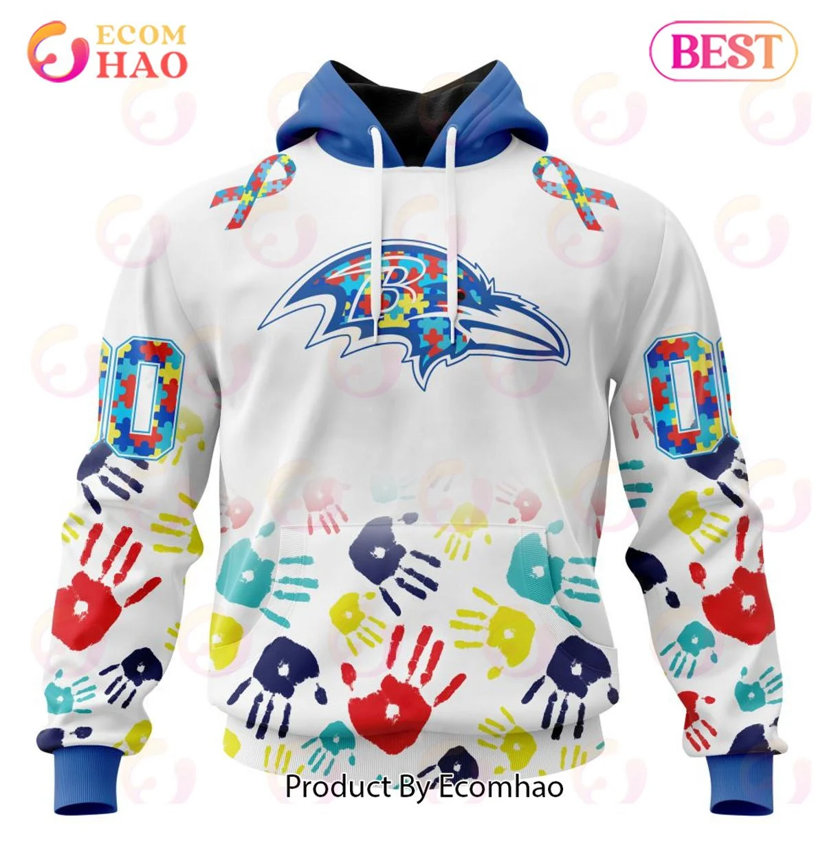Best Baltimore Ravens Autism Awareness Collection 3D Hoodie, Zip Hoodie, Man - Women, Warm, Premium Quality HZ0501