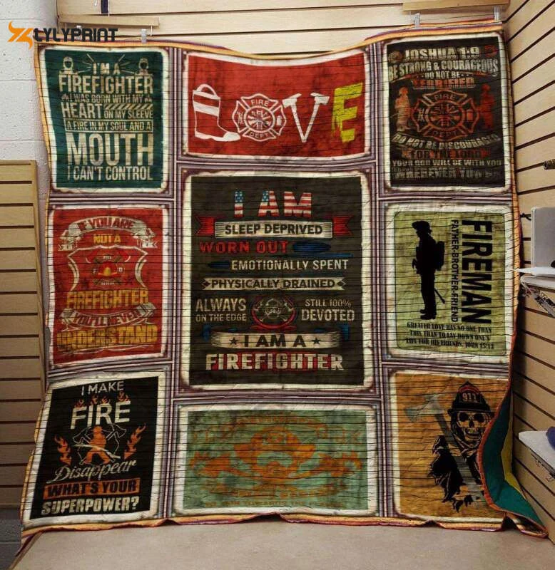Firefighter Awesome 3D Customized Quilt ,  Soft Quilt, King Size, All Season Cozy Quilt QB0901