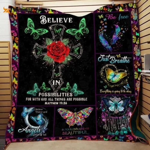 Free As A Butterfly 3D Customized Quilt , Soft Quilt, King Size, All Season Cozy Quilt QB0901