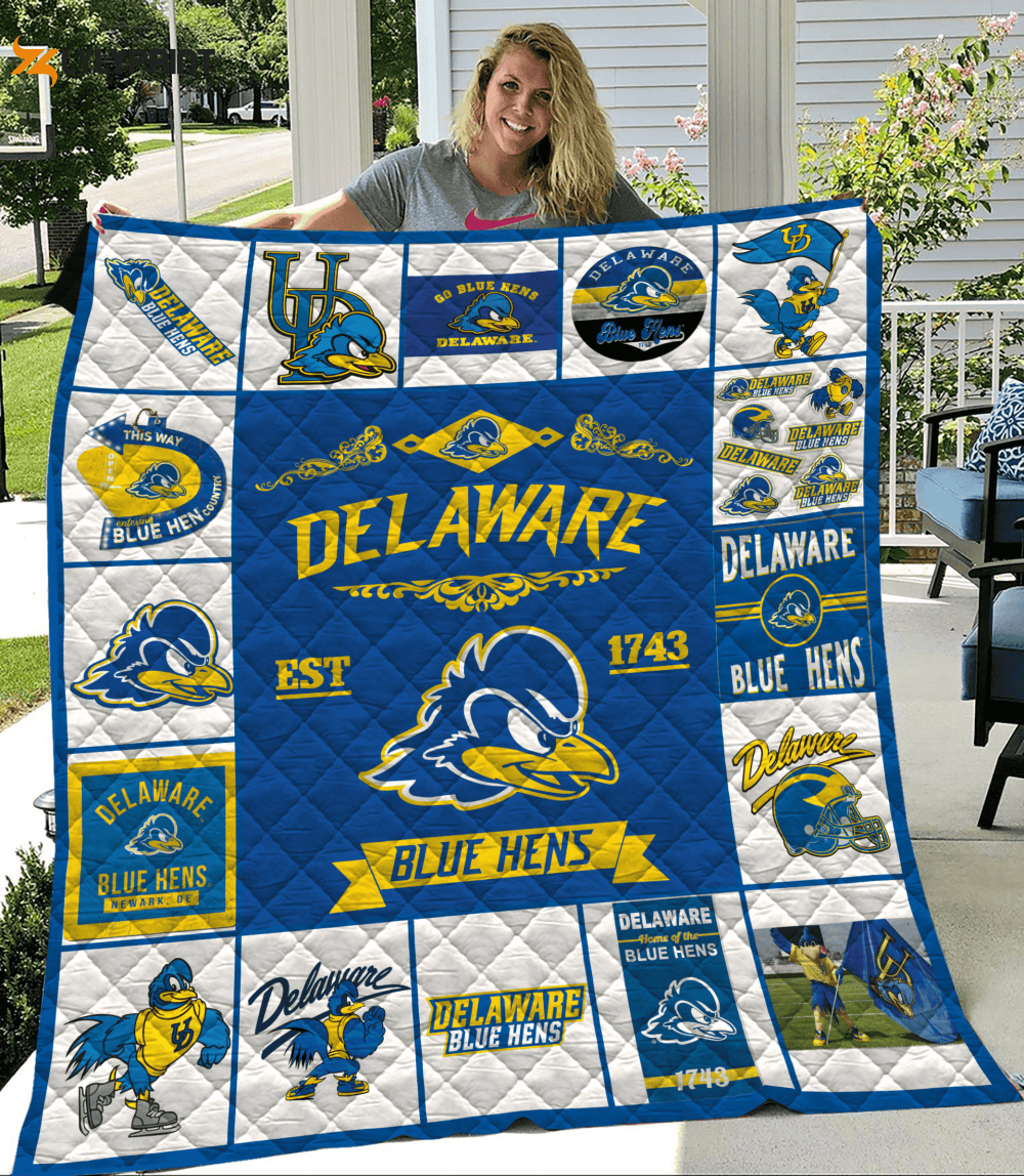 Delaware Blue Hens Quilt Blanket For Fans Home Decor Gift ,  Soft Quilt, King Size, All Season Cozy Quilt QB0901