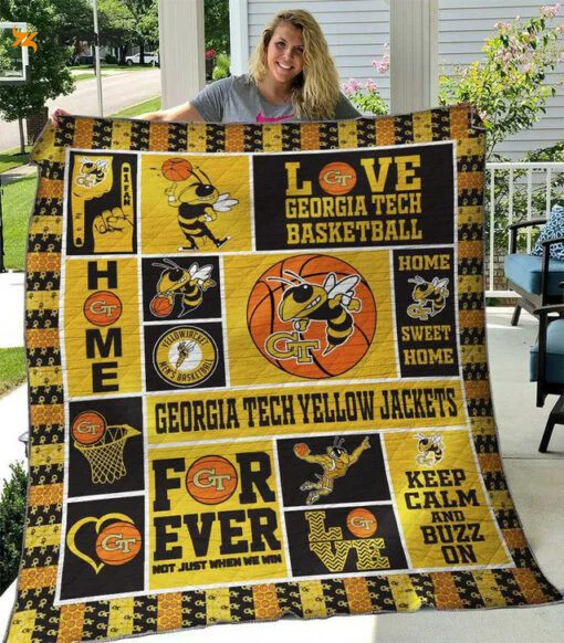 Georgia Tech Yellow Jackets 4 Quilt Blanket For Fans Home Decor Gift ,  Soft Quilt, King Size, All Season Cozy Quilt QB0901