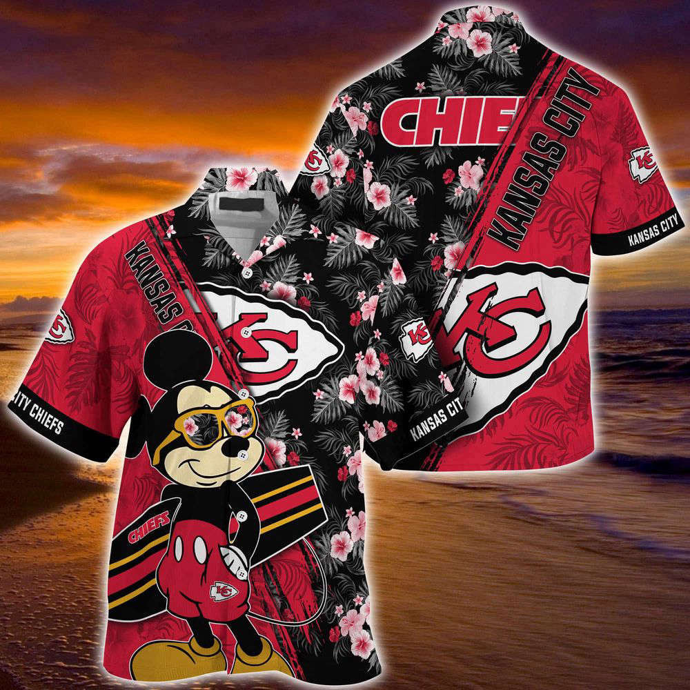 Kansas City Chiefs NFL-Summer Hawaii Shirt Mickey And Floral Pattern For Sports Fans HW0601