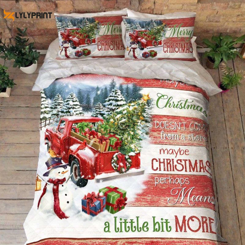 Christmas Means A Little Bit More Quilt Bedding Set , Soft Quilt, King Size, All Season Cozy Quilt QB0901