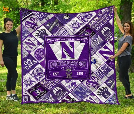 Ncaa Northwestern Wildcats 3D Customized Personalized 3D Customized Quilt Blanket For Fans Home Decor Gift ,  Soft Quilt, King Size, All Season Cozy Quilt QB0901
