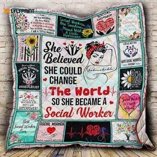 Social Worker 3D Customized Quilt , Soft Quilt, King Size, All Season Cozy Quilt QB0901