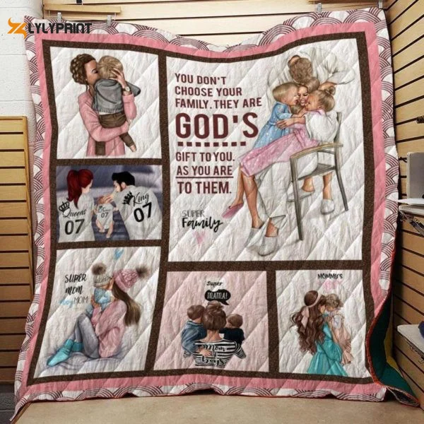 Family 3D Customized Quilt Blanket For Fans Home Decor Gift ,  Soft Quilt, King Size, All Season Cozy Quilt QB0901