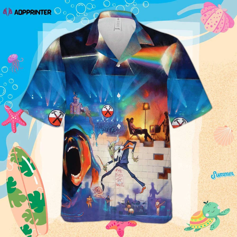 Pink Floyd The Wall Poster Triangle Rainbow Art Cuban Shirt Premium Hawaiian Shirt HW0601