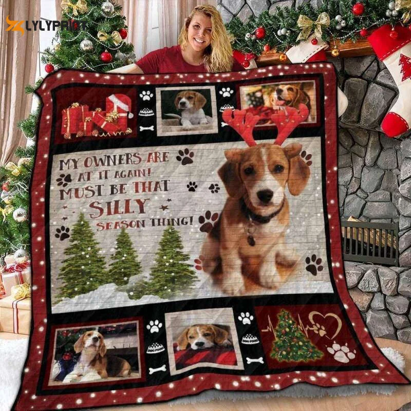 Beagle Christmas Deer 3D Customized Quilt , Soft Quilt, King Size, All Season Cozy Quilt QB0901